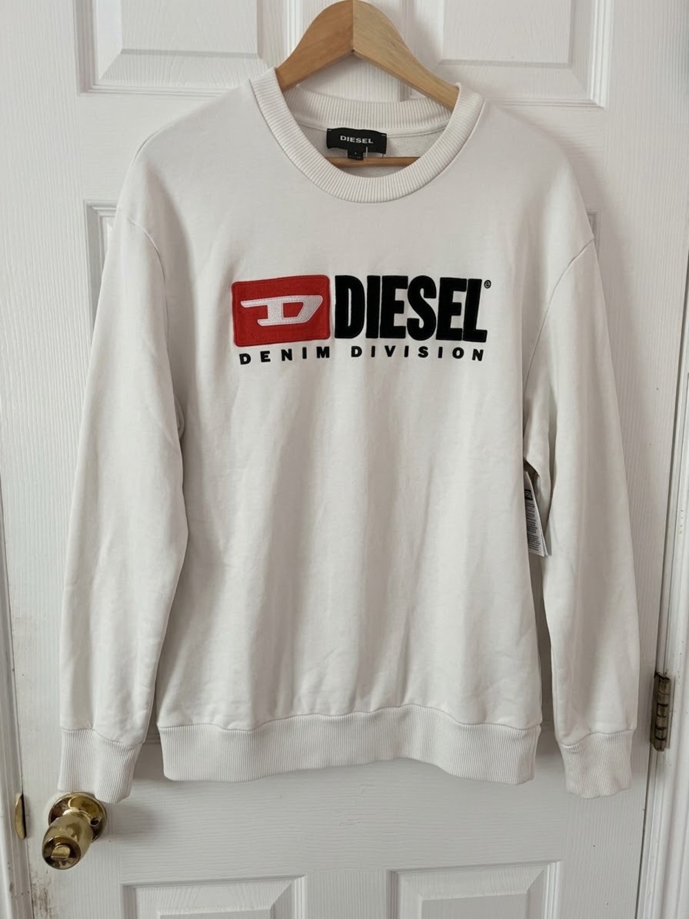 Diesel Denim Division Logo Sweatshirt White Size L⁠